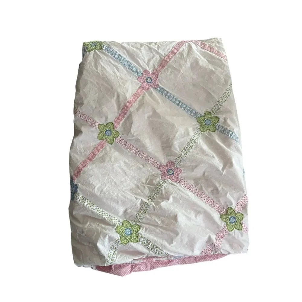 Pottery Barn Kids Lindsey Lattice duvet cover twin bedding organic cotton